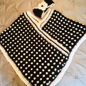 Hand-made Crocheted Poncho & Headband- Mark down!